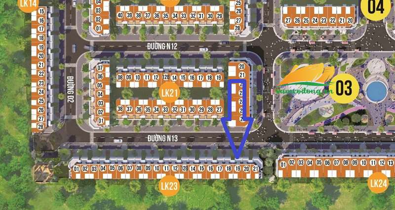 27.391.01 Nền LK23-19 97m2 thổ cư đường N13 The Solia